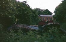 Stop lock, Tringford, with abandoned narrow boats. July 1971