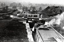  "Cressy" as a steamer in Foxton locks. 1930.   