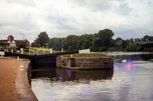 Belgrave Lock and Swans Nest Weir looking South. 27th May 1972