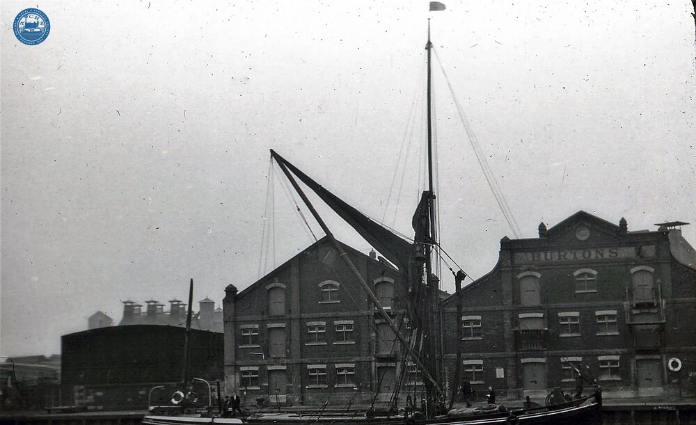 Sailing Vessel - single mast with Burtons Mill visible