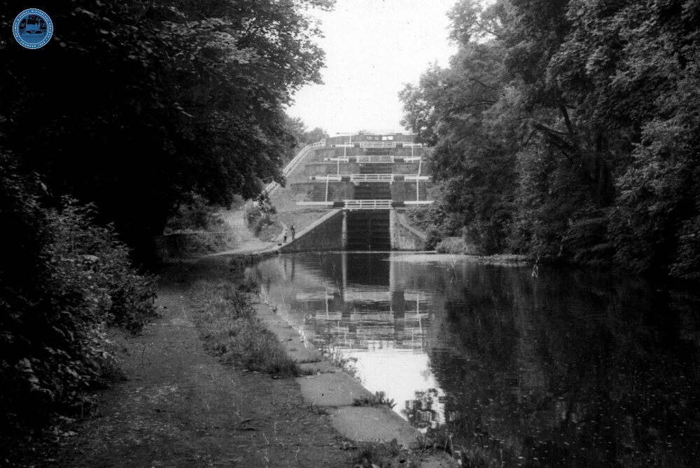Leeds & Liverpool Canal. Bingley. Five Rise Locks, from the south.