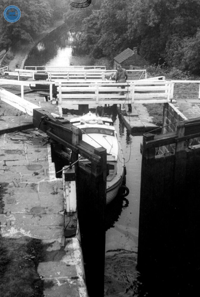 Leeds & Liverpool Canal. Bingley. Five Rise Locks. Looking down the locks