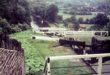 Leeds & Liverpool Canal. Bingley. Five Rise Locks. Looking down the locks