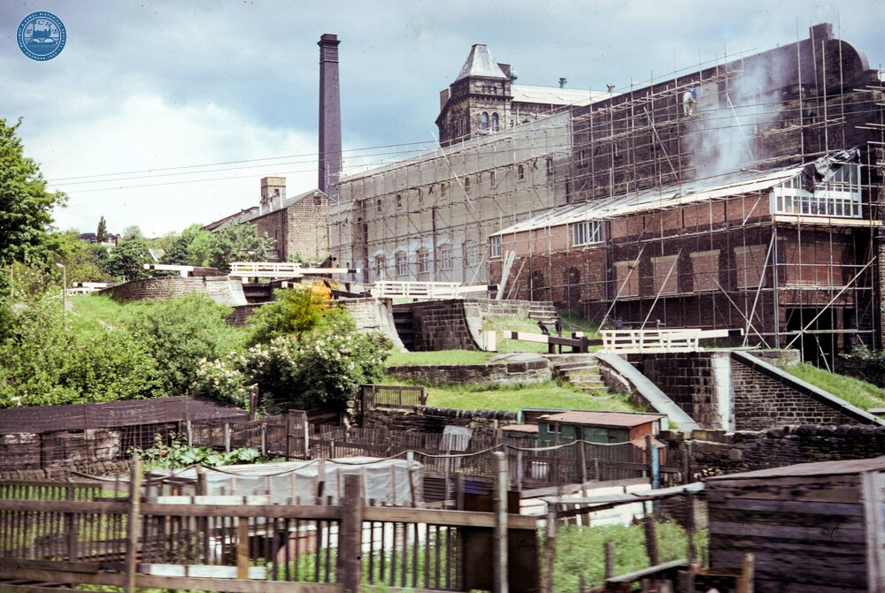 Leeds & Liverpool Canal. Bingley. Three Rise Locks and  Bowling Green Mills. Saturday 31 May 1975