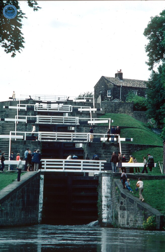 Leeds & Liverpool Canal. Bingley, Five Rise locks. 1980