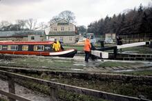 Leeds & Liverpool Canal. Gargrave. Anchor Inn & Lock 33. 1978
