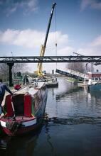 Plank Lane bridge, crane operated, Leeds & Liverpool Canal Leigh Branch, July 1997