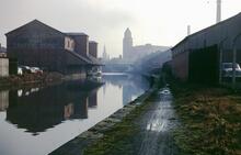 Wigan Traffic Depot, below Bridge 51, Leeds & Liverpool Canal, March 1972