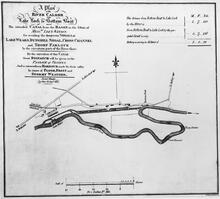 1813 Plan of the River Calder from Lake Lock to Bottom Boat showing the Intended Canal