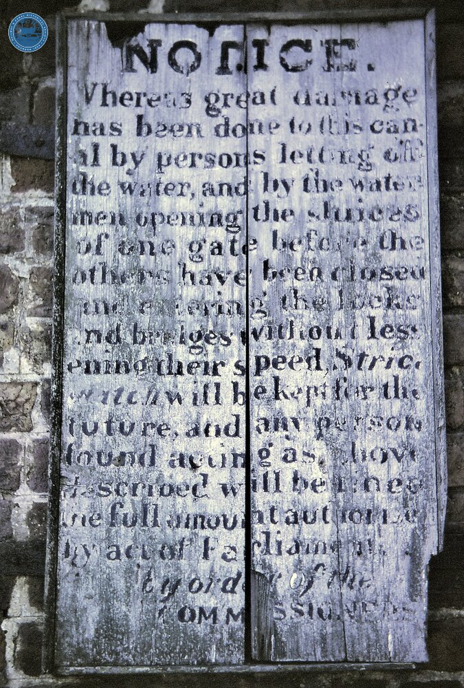 Driffield Canal. Notice at Driffield Basin. 1970
