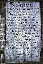 Driffield Canal. Notice at Driffield Basin. 1970