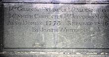 Carved stone memorial to the canal builders. August 1970