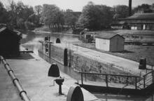 River Foss Navigation.  Castle Mill Lock. May 1957