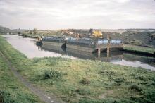  River Dun Navigation. Loading Dredgings near Eastwood Top Lock. November 1978
