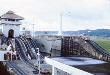 NZ1__44E locos on ramp Panama Canal 117 October 1970  (Ref 017930E)
