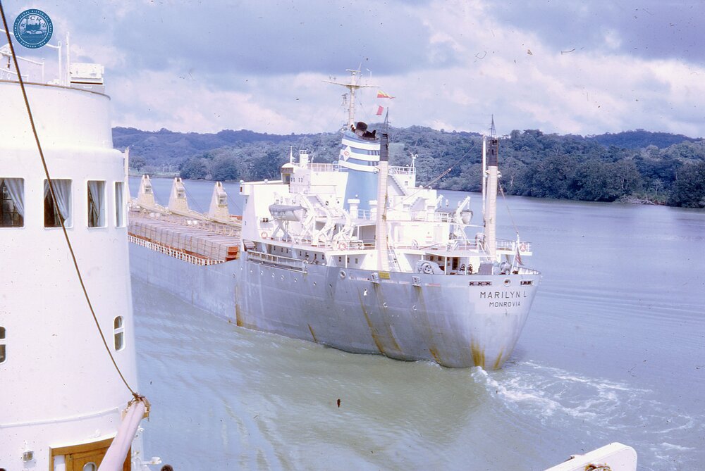 NZ1__51E passing Marilym L, Panama canal 17 October 1970   (Ref 017937E)