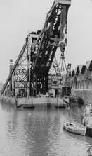 Runcorn Docks salvage operations. May 1957