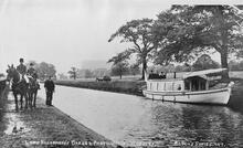 Worsley - Lord Ellesmere's Barge and liveried postillions