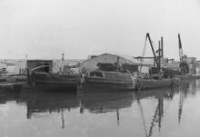 Maintenance Boats, north of Stretford Junction. 13/04/1958