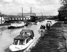 Worsley - looking east from footbridge leading to Worsley Green. 30 April 1972