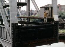 Barton Swing Aqueduct, painting cabin