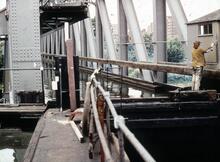 Barton Swing Aqueduct, painting cabin