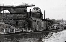 Canal stop gates at north end of Barton Aqueduct