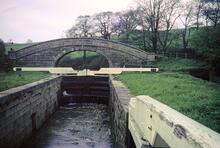 Lancaster Canal. Galgate. Glasson Dock Branch. Towpath Bridge No 1 and Lock No 1. 1969