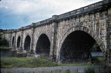 Lune Aqueduct (Bridge 107), Downstream side. 27 July 1977