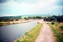 Lancaster Canal. Lancaster. Looking across Lune Aqueduct from the north. Thursday 27 July 1977