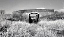 Lancaster Canal: Tewitfield Locks- bridge at bottom lock 5. 3/1964