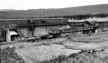 Lancaster Canal: Tewitfield Lock 6 showing paddle gear on top gates. 3/1964