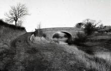 Lancaster Canal: Tewitfield – road bridge north of top lock. 3/1964