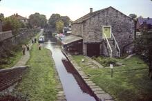Looking south from Bridge 1 at Marple. 10 October 1982
