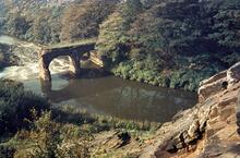 Packhorse Bridge on the River Irwell.