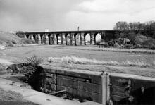 Newton Common Lock and Sankey Viaduct. 30 April 1972