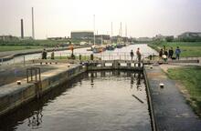 Sankey Canal. Widnes (Spike Island) Lock. 19 May 1985