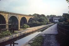 Peak Forest Canal (Lower). Marple Viaduct & Aqueduct. 10 October 1982