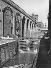 Lock 91 next to the East Portal of Deansgate Tunnel. 27 July 1966