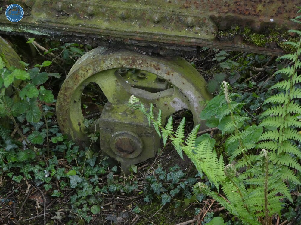 Ulverston Canal Rolling Bridge. Wheel of Rolling Mechanism. 27 April 2019