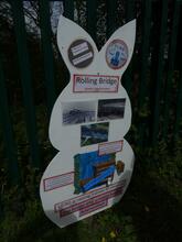 Ulverston Canal Rolling Bridge Description Board. 27 April 2019