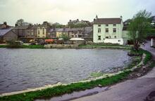 Canal Tavern across Ulverston Canal Head. 10 May 1986