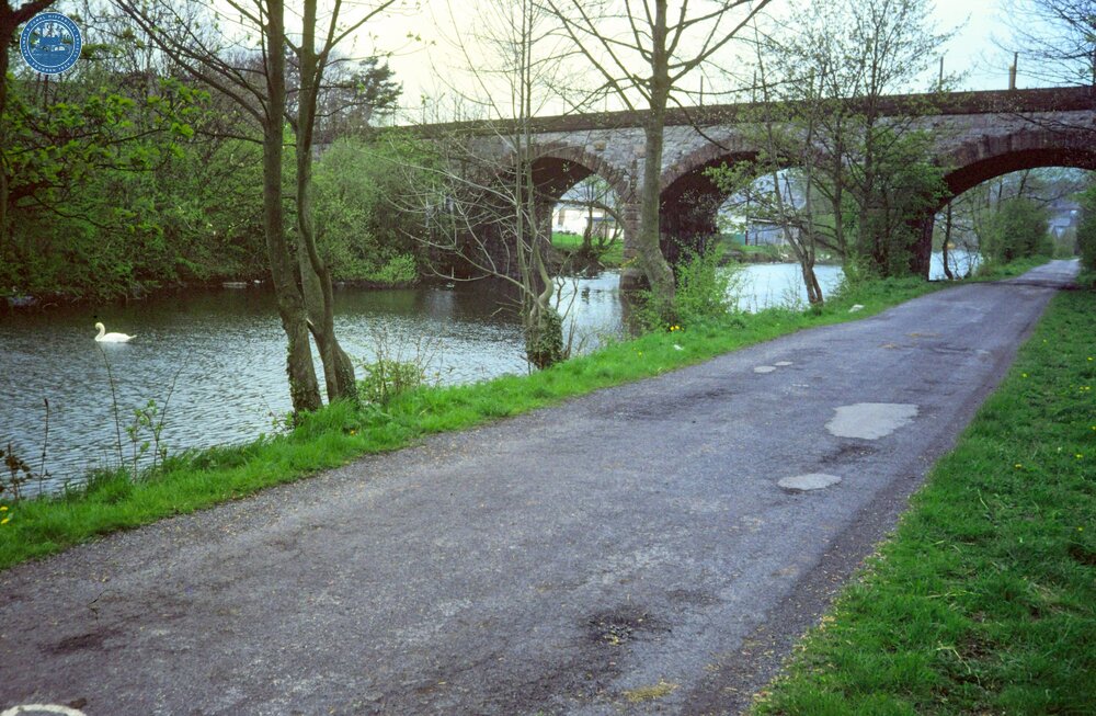 Furness Railway main line viaduct over Ulverston Canal. 10 May 1986