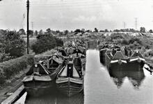 Boats tied up at Sutton Stop, 1953