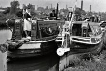 Ovaltine Boats Mimas & Ray  boats with Mr Stokes and daughter Olive at Hawkesbury. 1950