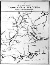 Map of the “Intended London & Western Canal”. 1792