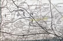 Oxford canal. Map of northern section, British Gazetteer