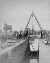Napton, renewal of lock gate c1880