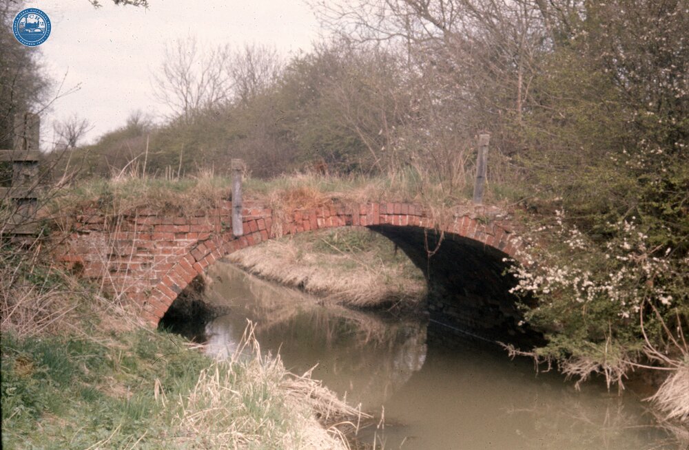 Bridge over feeder into Boddington reservoir. April 1974