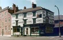 Decorated Corn Shop, Banbury. June 1973